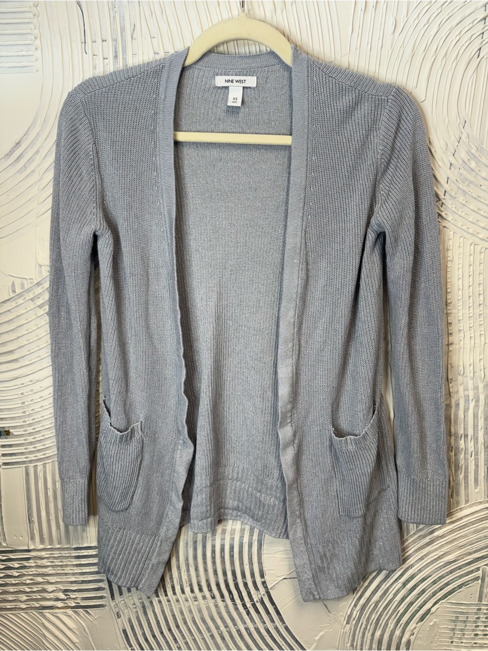 Nine West Light Blue Open-Front Women's Cardigan Sweater